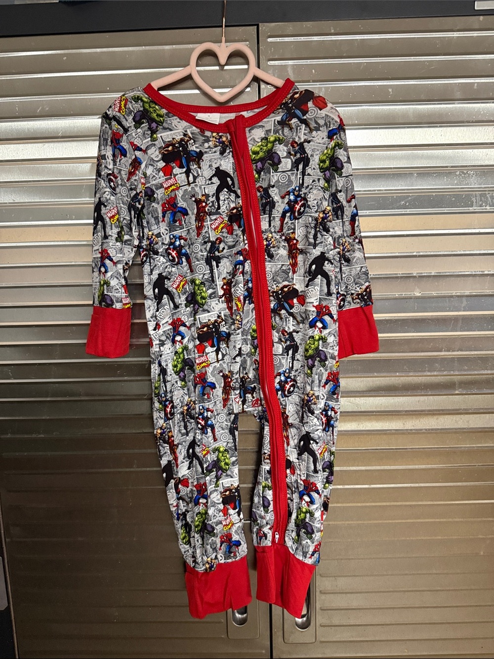 Marvel Inspir Kids Cotton Zip Front Sleep Sack Pajamas - Red Trim